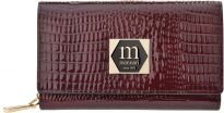 Monnari lakovaná dámská kožená peněženka elegantní se vzorem - vínová - 2