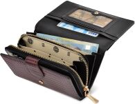 Monnari lakovaná kožená dámská peněženka elegantní peněženka se vzorem - burgundská - 4