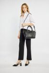 Monnari Premium Collection dámská kabelka na denní nošení kufřík shopper tote bag - černá - 4