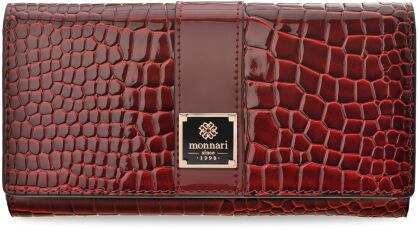 Monnari elegantní dámská peněženka se vzorem krokodýlí kůže - červená