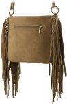 Dámská crossbody kabelka boho styl třásně semiš pravá kůže VERA PELLE - šedá - 2