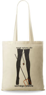 Kabelka shopper bag eko bavlněná taška s potiskem na nákupy béžová leggs