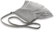 Kožená crossbody kabelka s třásněmi boho - modrá - 4