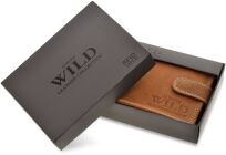 Objemná kožená pánská peněženka always wild horizontální prostorna se sponou proti krádeži rfid secure - camel - 3
