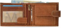 Objemná kožená pánská peněženka always wild horizontální prostorna se sponou proti krádeži rfid secure - camel - 5