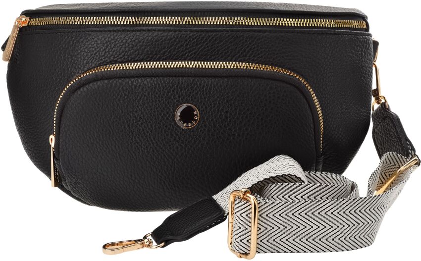 Velká dámská ledvinka prostorná elegantní klasická crossbody - černá