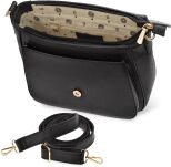 Monnari dámská taška s klopou velká kabelka crossbody s dlouhým páskem - černá - 5
