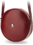 Kulatá dámská crossbody kabelka Baleine, pravá kůže – popelavá - 2