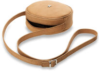 Kulatá dámská listonoška kabelka baleine přírodní kůže v retro stylu šedý - 3