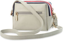 Dámská kabelka listonoška monnari přes rameno s barevným prošitím ažurovým logem a přívěškem s třásněmi - černá - 4