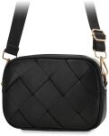 Victoria&co dámská kabelka pletená prošívaná crossbody - černá - 2