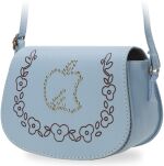 Dámská listonoška kabelka s klopou s ozdobnými cvočky modrá - 3