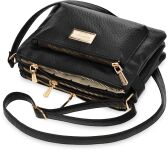 Tříkomorová dámská kabelka Monnari crossbody přes rameno listovka - černá - 3