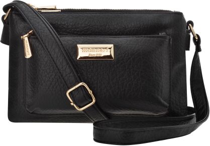 Tříkomorová dámská kabelka Monnari crossbody přes rameno listovka - černá