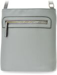 Elegantní dámská crossbody pošťácká kabelka s kapsami klasická malá na rameno - šedá - 5