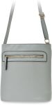 Elegantní dámská crossbody pošťácká kabelka s kapsami klasická malá na rameno - šedá - 2