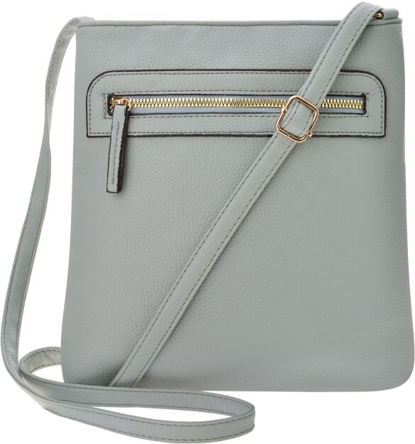 Elegantní dámská crossbody pošťácká kabelka s kapsami klasická malá na rameno - šedá
