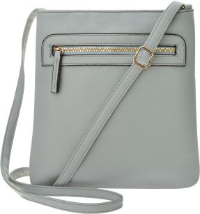 Elegantní dámská crossbody pošťácká kabelka s kapsami klasická malá na rameno - šedá