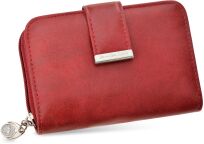 Prostorná dámská peněženka z měkké eko kůže rozkládací na dárek - červená - 5