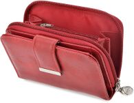 Prostorná dámská peněženka z měkké eko kůže rozkládací na dárek - červená - 4