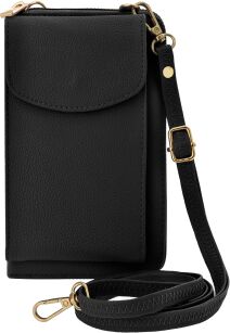 Malá dámská taška listonoška 2v1 na telefon peněženka psaníčko - černá