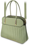 Elegantní dámská kabelka klasický kufřík shopper se třemi komorami - zelená - 2