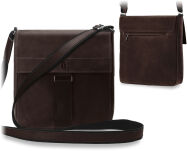 Kožená pánská crossbody taška s klopou značka BALEINE - hnědá - 6
