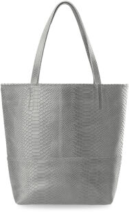 Dámská kabelka vak shopper bag genuine leather šedý