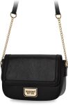 Monnari prostorná elegantní kabelka přes rameno s lakovanou klopou kabelka přes rameno s řetízkem - černá - 4
