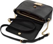 Monnari prostorná elegantní kabelka přes rameno s lakovanou klopou kabelka přes rameno s řetízkem - černá - 3