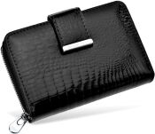 Dámská kožená peněženka jennifer jones lakovaná peněženka - černá - 2