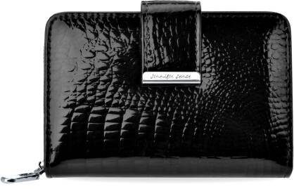 Dámská kožená peněženka jennifer jones lakovaná peněženka - černá