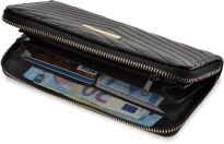 Elegantní dámská peněženka velká prošívaná peněženka psaníčko na zip - černá - 3