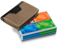 Dvoubarevná pánská peněženka z přírodní kůže - červeno-šedá - 6