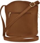 Prostorná městská dámská crossbody kabelka s kapsami – růžová - 9