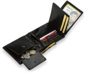 Pánská peněženka z přírodní kůže, PETERSON - černá - 5