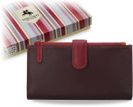 Dvoudílná barevná dámská peněženka visconti z přírodní kůže růžová - 5