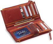 Dvoudílná barevná dámská peněženka visconti z přírodní kůže růžová - 4