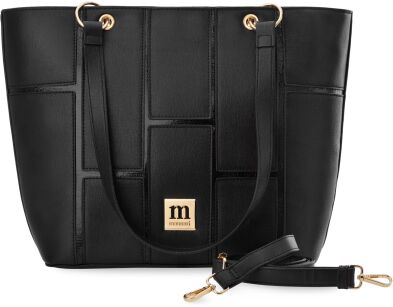 Monnari taška s lesklým vzorem velká dámská kabelka loďka shopper bag - černá