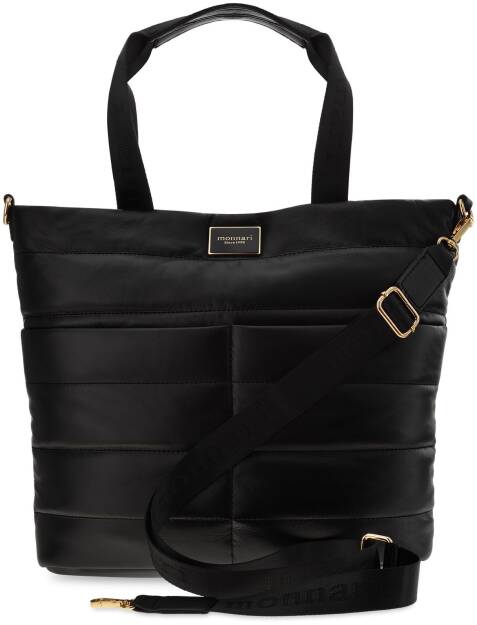 Prošívaná dámská taška monnari měkká sportovní taška velká prostorní taška typu shopper na rameno + organizér - černá