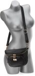 Elegantní dámská ledvinka kabelka ekologická kožená prostorná crossbody - černá - 2