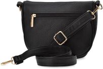 Elegantní dámská ledvinka kabelka ekologická kožená prostorná crossbody - černá - 3
