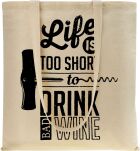 Ekotaška shopper bavlněná na městské nákupy s potiskem - vínová - béžová - 4