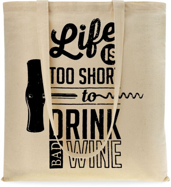 Ekotaška shopper bavlněná na městské nákupy s potiskem - vínová - béžová