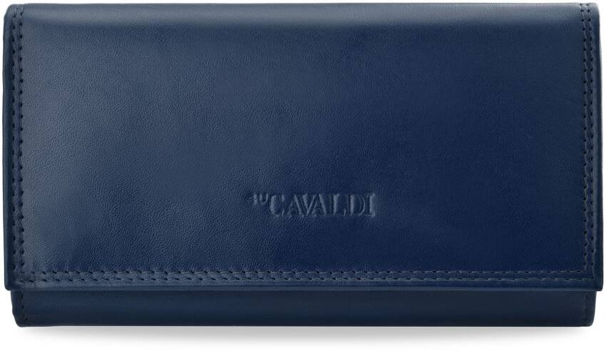 Cavaldi dámská kožená měkká peněženka harmonika, rfid secure - tmavě modrá