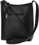 Velká dámská kabelka crossbody s nastavitelným popruhem a kapsami na zip - černá - 3