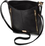 Velká dámská kabelka crossbody s nastavitelným popruhem a kapsami na zip - černá - 4