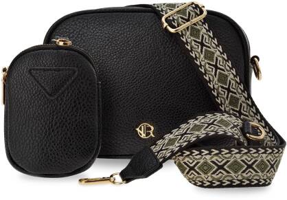 Dámská kabelka Rovicky 2v1 taška s popruhem přes rameno objemná taška + pouzdro na peněženku - černá