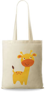 Kabelka shopper bag eko bavlněná taška s potiskem na nákupy béžová cow