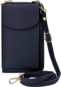 Malá dámská kabelka crossbody 2v1 na telefon, peněženka, psaníčko - tmavomodrá